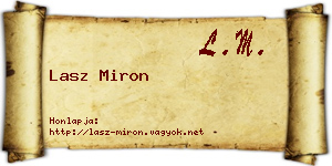 Lasz Miron névjegykártya